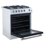 FORNO Espresso Leonardo 30" 5 cu. ft. Gas Range in White with Silver Handles, FFSGS1116-30WHT - Image 8