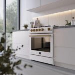 FORNO Espresso Leonardo 30" 5 cu. ft. Gas Range in White with Antique Brass Handles, FFSGS1116-30WHT - Image 18