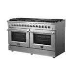 FORNO Galiano 60" 8.64 cu. ft. Dual Fuel Range with 10 Italian Burners in Stainless Steel, FFSGS6156-60 - Image 2