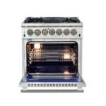 FORNO Capriasca 30" 4.32 cu. ft. Dual Fuel Range with 5 Italian Burners in Stainless Steel, FFSGS6187-30 - Image 4