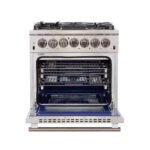 FORNO Capriasca 30" 4.32 cu. ft. Dual Fuel Range with 5 Italian Burners in Stainless Steel, FFSGS6187-30 - Image 3