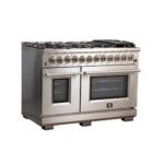FORNO Capriasca 48" 6.58 cu. ft. Dual Fuel Range with 8 Italian Burners in Stainless Steel, FFSGS6187-48 - Image 2