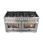 FORNO Capriasca 60" 8.64 cu. ft. Dual Fuel Range with 10 Italian Burners in Stainless Steel, FFSGS6187-60 - Image 3