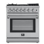 FORNO Lazio 30" 4.32 cu. ft. Dual Fuel Range with 5 Italian Burners in Stainless Steel, FFSGS6196-30