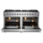 FORNO Galiano 60" 8.64 cu. ft. Gas Range with 10 Italian Burners in Stainless Steel, FFSGS6244-60 - Image 5