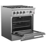 FORNO Marco 30" 4.32 cu.ft. Gas Range with 4 Burners and Built-In Temperature Gauge, FFSGS6277-30 - Image 4