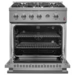 FORNO Marco 30" 4.32 cu.ft. Gas Range with 4 Burners and Built-In Temperature Gauge, FFSGS6277-30 - Image 3