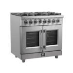 FORNO Massimo 36" 5.36 cu. ft. Freestanding French Door Dual Fuel Range with 6 Burners, FFSGS6325-36 - Image 2