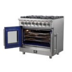 FORNO Massimo 36" 5.36 cu. ft. Freestanding French Door Dual Fuel Range with 6 Burners, FFSGS6325-36 - Image 5