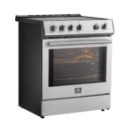 FORNO Espresso Leonardo 30" 5 cu. ft. Induction Range with Knob Control in Stainless Steel and Silver Accents, FFSIN0982-30 - Image 2