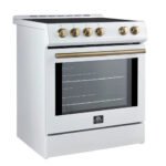 FORNO Espresso Leonardo 30" 5 cu. ft. Induction Range with Knob Control in White and Silver Accents, FFSIN0982-30WHT - Image 3