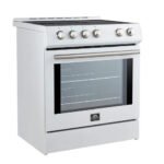 FORNO Espresso Leonardo 30" 5 cu. ft. Induction Range with Knob Control in White and Silver Accents, FFSIN0982-30WHT - Image 4