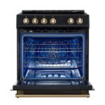 FORNO Espresso Leonardo 30" 5 cu. ft. Induction Range with Knob Control in Black and Antique Brass Accents, FFSIN0982-30BLK - Image 8