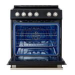 FORNO Espresso Leonardo 30" 5 cu. ft. Induction Range with Knob Control in Black and Antique Brass Accents, FFSIN0982-30BLK - Image 9