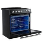 FORNO Espresso Leonardo 30" 5 cu. ft. Induction Range with Knob Control in Black and Antique Brass Accents, FFSIN0982-30BLK - Image 7