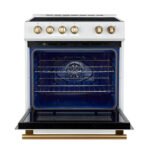 FORNO Espresso Leonardo 30" 5 cu. ft. Induction Range with Knob Control in White and Silver Accents, FFSIN0982-30WHT - Image 8