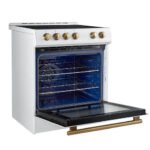 FORNO Espresso Leonardo 30" 5 cu. ft. Induction Range with Knob Control in White and Silver Accents, FFSIN0982-30WHT - Image 6