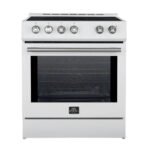 FORNO Espresso Leonardo 30" 5 cu. ft. Induction Range with Knob Control in White and Silver Accents, FFSIN0982-30WHT - Image 2