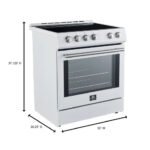 FORNO Espresso Leonardo 30" 5 cu. ft. Induction Range with Knob Control in White and Silver Accents, FFSIN0982-30WHT - Image 5