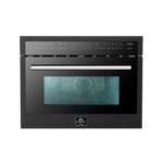 FORNO Espresso Oliena 24" 1.6 cu. ft. Built-In Microwave Oven in Black with Silver Handles, FMWDR3093-24BLK - Image 2