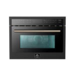 FORNO Espresso Oliena 24" 1.6 cu. ft. Built-In Microwave Oven in Black with Silver Handles, FMWDR3093-24BLK