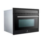FORNO Espresso Oliena 24" 1.6 cu. ft. Built-In Microwave Oven in Black with Antique Brass Handles, FMWDR3093-24BLK - Image 3
