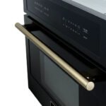 FORNO Espresso Oliena 30" 1.6 cu. ft. Built-In Microwave Oven in Black with Antique Brass Handles, FMWDR3093-30BLK - Image 8