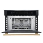FORNO Espresso Oliena 30" 1.6 cu. ft. Built-In Microwave Oven in Black with Antique Brass Handles, FMWDR3093-30BLK - Image 7