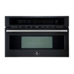 FORNO Espresso Oliena 30" 1.6 cu. ft. Built-In Microwave Oven in Black with Antique Brass Handles, FMWDR3093-30BLK - Image 2