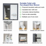 Portable Toilet with Fan-shaped Door Shower - Image 6