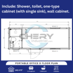Portable Office 7ft x 20ft with Bathroom - Image 12