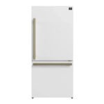 FORNO Espresso Milano 31" 17.2 cu. ft. Right Swing Refrigerator and Bottom Freezer in White with Silver Handles, FFFFD1785-31WHT