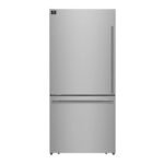 FORNO Espresso Milano 31" 17.2 cu. ft. Left Swing Refrigerator and Bottom Freezer with Ice Maker in Stainless Steel and Silver Handles, FFFFD1786-31S