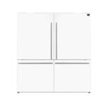 FORNO Espresso Milano 62" 34.4 cu. ft. Side-By-Side Refrigerator with Ice Maker in White with Antique Brass Accents, FFFFD1787-60WHT - Image 2