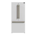 FORNO Espresso Gallipoli 30" 17.5 Cu. Ft. Refrigerator with Ice Maker in White with Silver Handles, FFFFD1974-31WHT