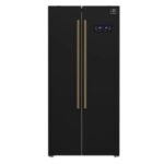 FORNO Espresso Salerno 33" 15.6 cu. ft. Refrigerator in Black with Silver Handles, FFRBI1805-33BLK
