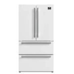 FORNO Espresso Moena 36" 19.2 cu. ft. Refrigerator with Ice Maker in White with Silver Handles, FFRBI1820-36WHT - Image 2