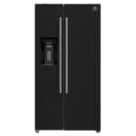 FORNO Espresso Salerno 36" 20 cu. ft. Side-By-Side Refrigerator with Water and Ice Dispenser in Black with Silver Handles - Image 2