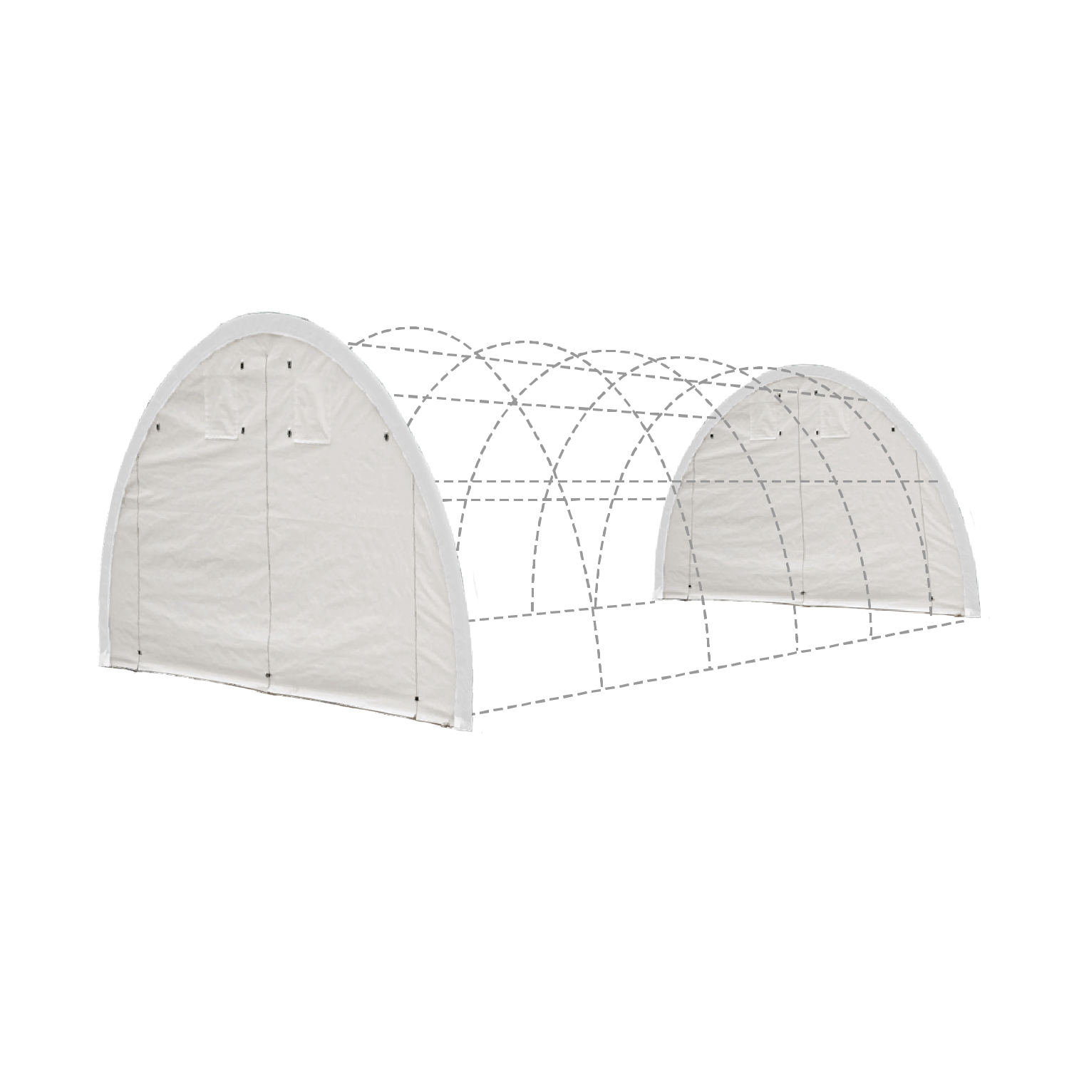 Front-and-Back-Panel-of-C203012-PE-whole-set Front and Rear Panel with Zipper Rollup Door for Storage Shelter 20'x30'x12' - Image 1