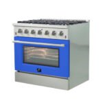FORNO Galiano 36" 5.36 cu. ft. Gas Range with 6 Italian Burners in Blue, FFSGS6244-36BLU - Image 3
