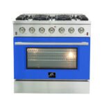 FORNO Galiano 36" 5.36 cu. ft. Gas Range with 6 Italian Burners in Blue, FFSGS6244-36BLU
