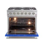 FORNO Galiano 36" 5.36 cu. ft. Gas Range with 6 Italian Burners in Blue, FFSGS6244-36BLU - Image 2