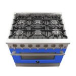 FORNO Galiano 36" 5.36 cu. ft. Gas Range with 6 Italian Burners in Blue, FFSGS6244-36BLU - Image 5
