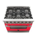FORNO Galiano 36" 5.36 cu. ft. Gas Range with 6 Italian Burners in Red, FFSGS6244-36RED - Image 5