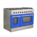 FORNO Galiano 48" 6.58 cu. ft. Gas Range with 8 Italian Burners in Blue, FFSGS6244-48BLU - Image 3