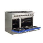 FORNO Galiano 48" 6.58 cu. ft. Gas Range with 8 Italian Burners in Blue, FFSGS6244-48BLU - Image 4