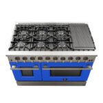 FORNO Galiano 48" 6.58 cu. ft. Gas Range with 8 Italian Burners in Blue, FFSGS6244-48BLU - Image 5
