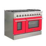 FORNO Galiano 48" 6.58 cu. ft. Gas Range with 8 Italian Burners in Red, FFSGS6244-48RED - Image 3