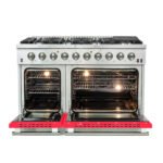 FORNO Galiano 48" 6.58 cu. ft. Gas Range with 8 Italian Burners in Red, FFSGS6244-48RED - Image 2