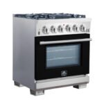 FORNO Capriasca 30″ 4.32 cu. ft. Gas Range with 5 Italian Burners in Black, FFSGS6260-30BLK - Image 3